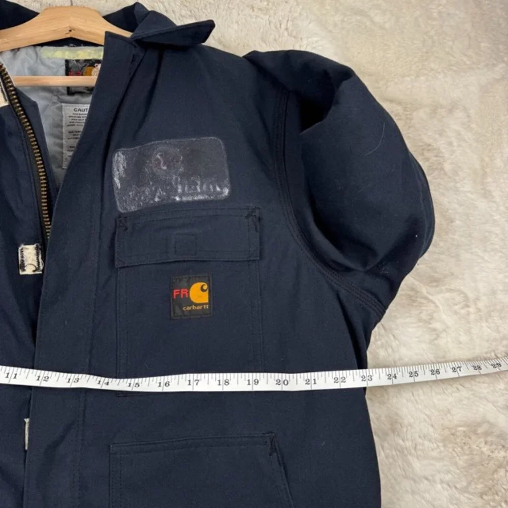 VTG Carhartt FR Quilted Liner Flame Resistant Heavy Duty Canvas Jacket Medium - Picture 10 of 11